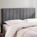 Upholstered Full Headboard - Easy Assemble Channel Stitched Headboard Full Size - Wall Mounted Headboards with 3D Soundproof Wall Panels Peel & Stick Floating Headboards, Grey