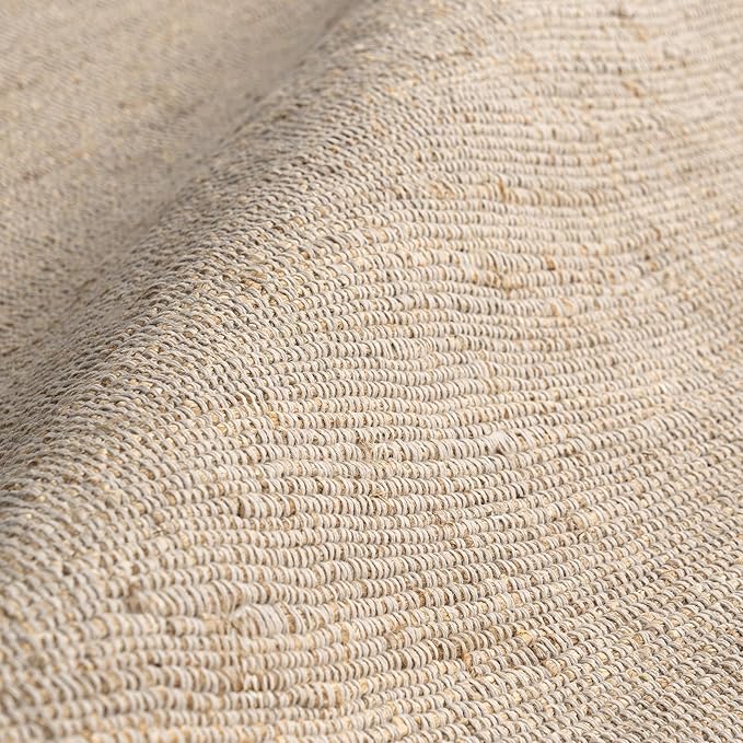 nuLOOM 12x15 Elfriede Jute & Cotton Hand Woven Area Rug, Natural, Solid Rustic Farmhouse Style, Weaved Design, Natural Fiber, For Bedroom, Living Room, Dining Room, Hallway, Office, Entryway