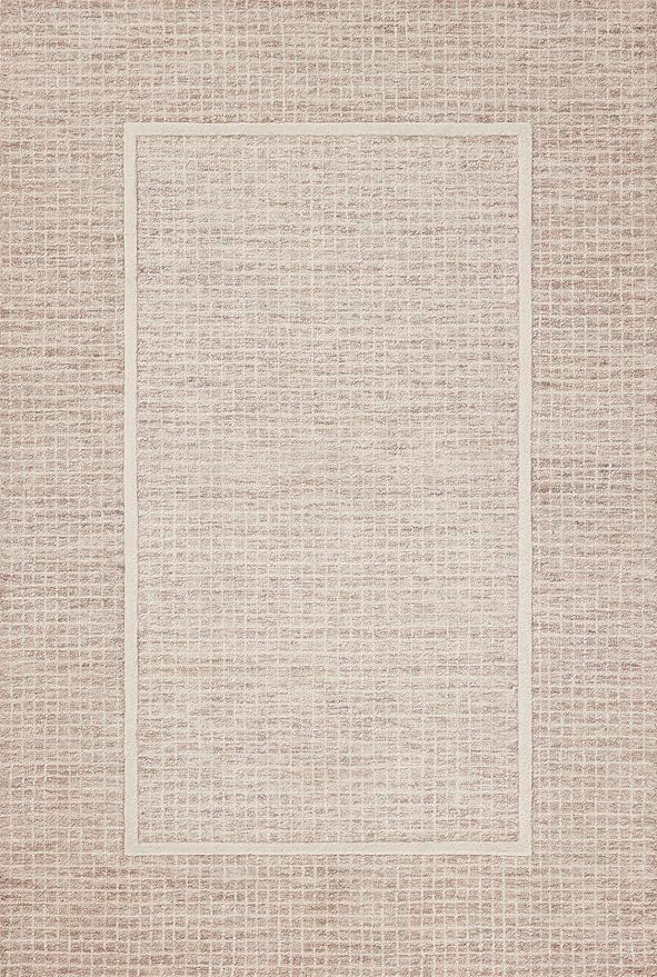 Loloi Chris Loves Julia Briggs Collection, Blush & Ivory, 9'-3" x 13' Area Rug – Minimal Gritted Design Area Rugs for Living Room Bedroom Entryway & Hallway No Shed High Traffic Home Decor Rug