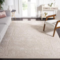 SAFAVIEH Reflection Collection Area Rug - 6'7" Square, Cream & Ivory, Non-Shedding & Easy Cleaning, Ideal for Living Room, Bedroom (RFT665D)