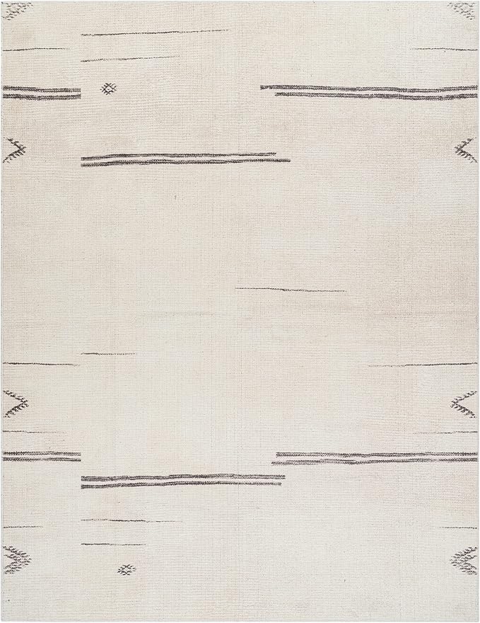 Livabliss x Becki Owens Rivi Moroccan Area Rug , 3'11" x 5'7", Cream/Charcoal
