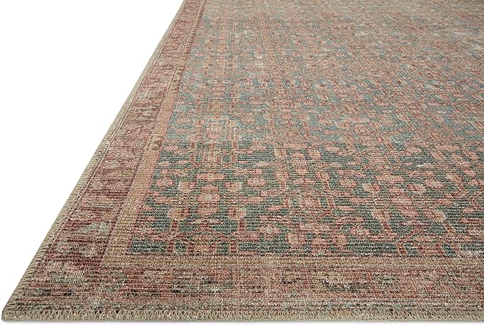 Loloi Angela Rose Aubrey Collection AUB-04 Blue/Terracotta 7'-6" x 7'-6", .19" Pile Height, Round Area Rug