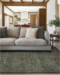 RUGGABLE x Morris & Co Washable Area Rug – Blackthorn Forest Green 5x7, Stain-Resistant, Non-Slip – Medium Machine Washable Rugs for Living Room, Bedroom, Hallway, Entryway & Office–with Standard Pad