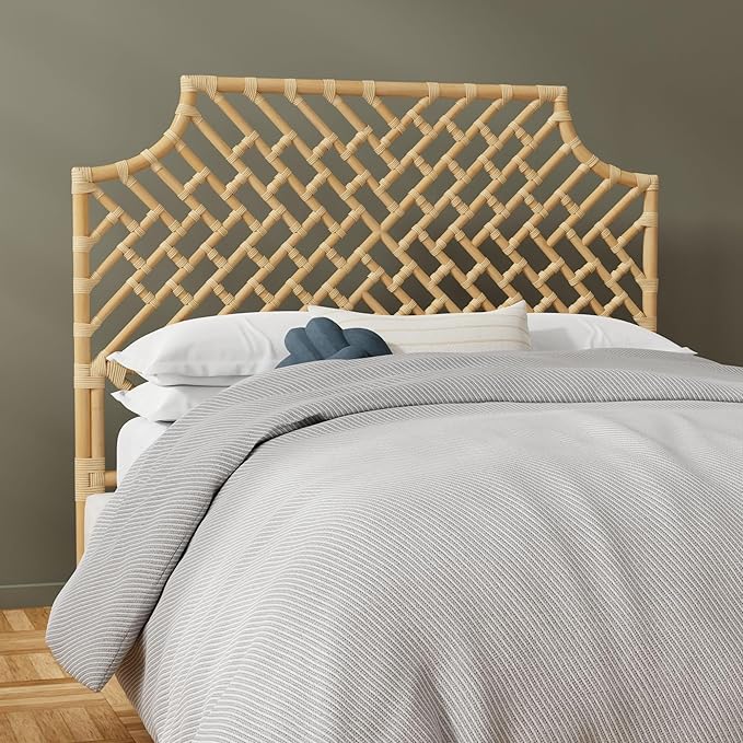 Kouboo Rattan Chippendale Headboard, Full Size, Natural