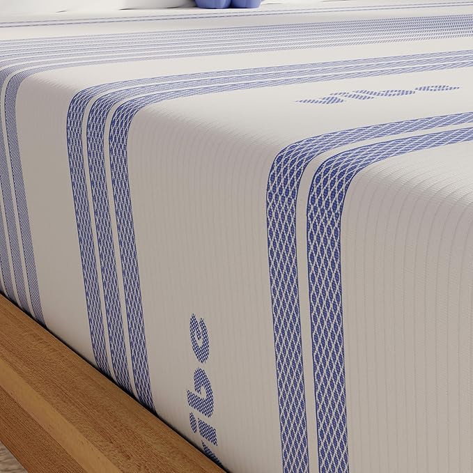 Vibe Gel Memory Foam Mattress, Fiberglass Free 8-Inch CertiPUR-US Certified Bed-in-a-Box, California King, White