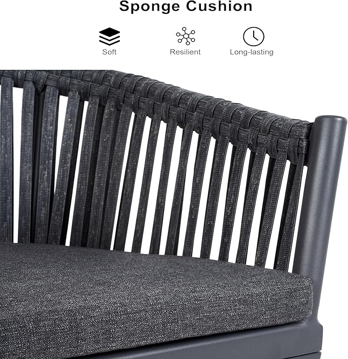 PURPLE LEAF 11 Pieces Outdoor Dining Set with Patio Aluminium Dining Table and Wicker Rattan Chairs Modern Furniture Cushions Sets for Backyard Indoor Decor Kitchen Grey