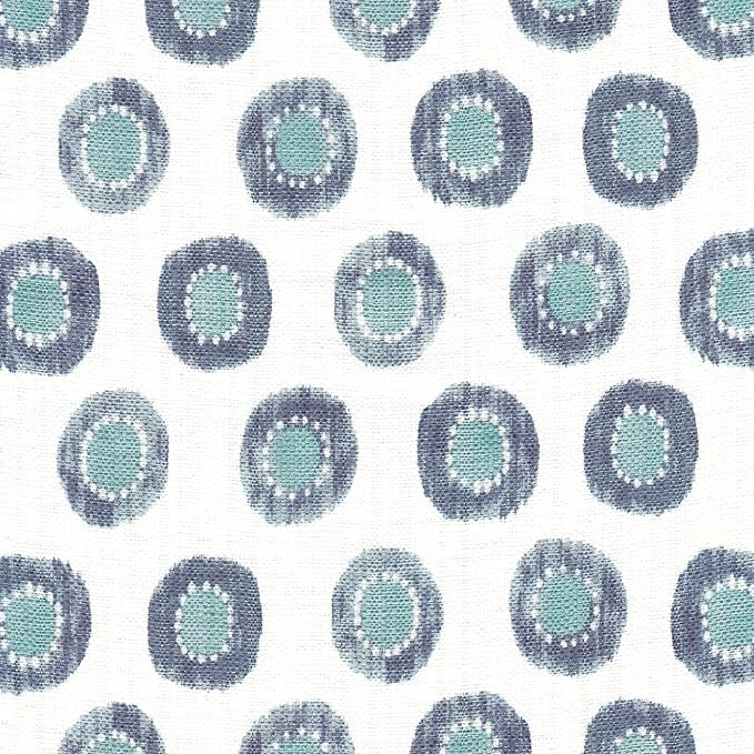 HomePop Upholstered Round Storage Ottoman|Homepop Home Décor|Upholstered Round Foot Rest Ottoman - Small Green Medallion Ikat Print