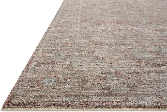 Loloi Magnolia Home by Joanna Gaines Millie Collection MIE-04 Brick/Fog 7'-10" x 10', .25" Pile Height, Area Rug