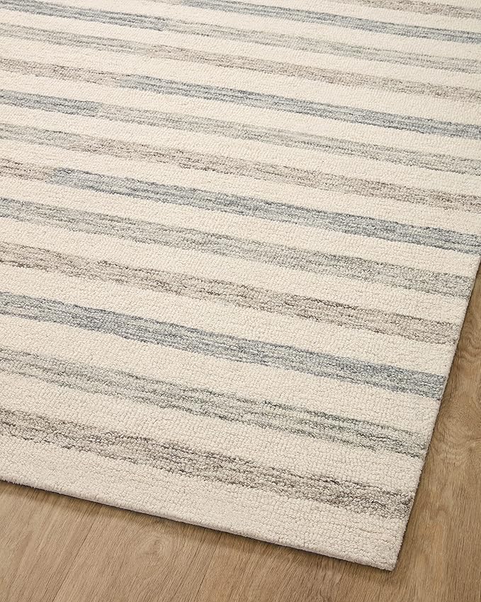 Loloi Chris Loves Julia Chris Collection CHR-05 Ivory/Slate 7'-9'' x 9'-9'', .50" Pile Height, Area Rug