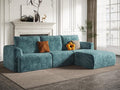 EASE MOOSE Sectional Cloud Couch for Living Room, Modular Boneless Sofa Large L-Shaped, Modern Cloud Sofa Set with Fluffy Foam, Oversized 4-Seater Deep Sofas with Ottoman for Bedroom, Chenille (Blue)