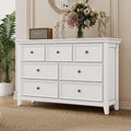 BLANKSPACE White 7 Drawer Dresser, Modern Dresser for Bedroom, Wood Drawer Organizer with Metal Knobs, Large Capacity Wood Cabinet for Bedroom, Hallway