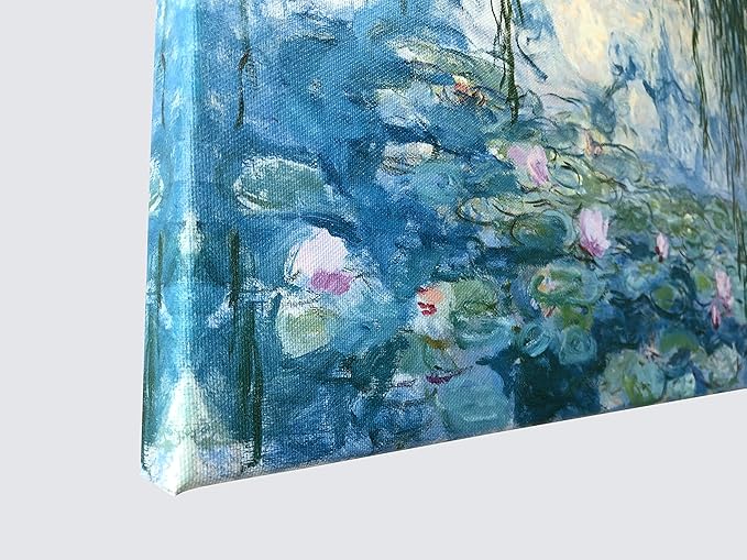 Wieco Art Water Lilies by Claude Monet Oil Paintings Flowers Reproduction Extra Large Modern Gallery Wrapped Giclee Canvas Prints Artwork Landscape Pictures on Canvas Wall Art for Home Decorations