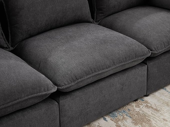 VANOMi Modular Sectional Sofa, 6 Seater Sectional Sofa Modular Sectional Couch for Living Room, V Shape Sofa