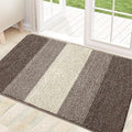 Kitinjoy Indoor Outdoor Door Mat, 32x20 Non-Slip Absorbent Dirt Trapper, Low-Profile Washable Inside Entrance Front Floor Mat, Sturdy Soft Entry Doormats for Entryway, Light Brown