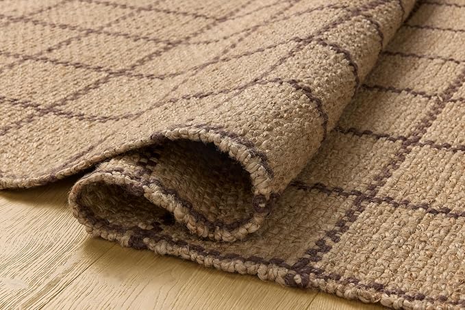 Loloi Chris Loves Julia Fletcher Collection FLE-01 Natural/Brown 2'-6" x 7'-6", .37" Pile Height, Runner Rug