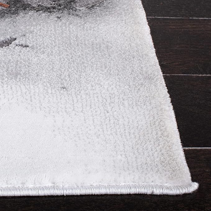 SAFAVIEH Area Rug 8x10 - Craft Collection - Large - Grey & Orange, Modern Abstract Marble Pattern Design, Non-Shedding & Easy Cleaning, Ideal for Living Room, Bedroom, Office, Dining Space (CFT877P)