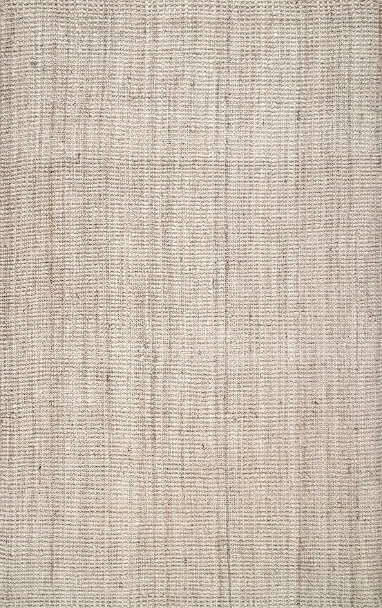 nuLOOM Ashli Solid Farmhouse Jute Area Rug, 3x5, Off-white
