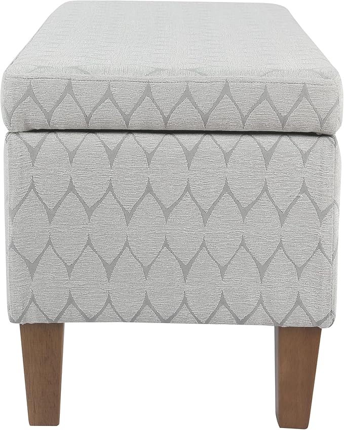 HomePop Textured Large Decorative Storage Bench, Gray and Brown, 36 x 16 x 18 inches