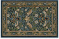 RUGGABLE x Morris & Co Washable Area Rug– Strawberry Thief Indigo 2x3, Stain-Resistant, Non-Slip – Small Machine Washable Rugs for Living Room, Bedroom, Hallway, Entryway & Bathroom–with Standard Pad