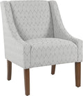 Homepop Home Decor | Upholstered Classic Swoop Arm Accent Chair | Accent Chairs for Living Room & Bedroom | Decorative Home Furniture, Gray Leaf