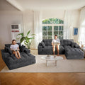 MAXYOYO Sectional Sofa Couch and Chaise Lounge, L Shaped Modern Cloud Couch with Ottoman, Comfy Sofa with Layered Cushion, Tufted Upholstered Sleeper Chair for Living Room, No Assembly Required