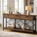 Tribesigns Console Table with Drawers, 70.9-Inch Extra Long Entryway Table with Storage for Entryway, Living Room, Foyer, Unique Design