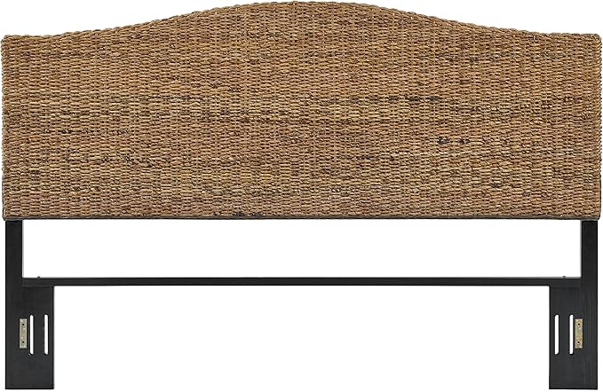 Crosley Furniture Serena Handwoven Natural Fiber Rattan Bed Headboard, Banana Leaf, King