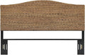 Crosley Furniture Serena Handwoven Natural Fiber Rattan Bed Headboard, Banana Leaf, King