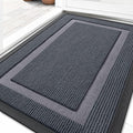 OLANLY Front Door Mat Indoor Outdoor Entrance, Waterproof All-Season, All-Weather Doormat, Sturdy Natural Rubber, Fade Resistant, Low Profile, Easy Clean Patio Porch Entryway Mat, 35x23, Light Grey