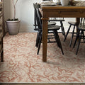 RUGGABLE x Morris & Co Washable Area Rug – Mallow Rust Red 9x12, Stain-Resistant, Non-Slip – Large Machine Washable Rugs for Living Room, Bedroom, Hallway, Entryway & Office–with Standard Pad