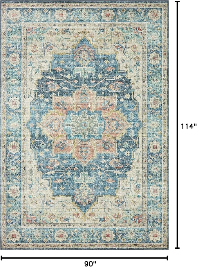 Loloi II Skye Collection SKY-12 Ocean/Multi 7'-6" x 9'-6" Area Rug