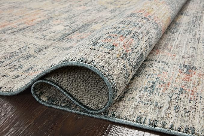 Loloi Magnolia Home by Joanna Gaines Millie Collection MIE-01 Blue/Multi 2'-7" x 8'-0", .25" Pile Height, Runner Rug