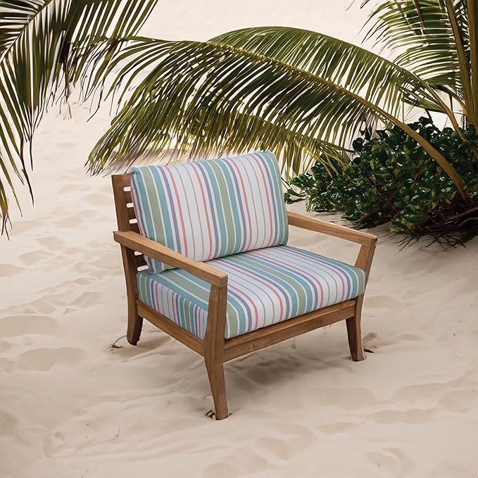 Tommy Bahama Deep Seating Lounge Cushion, 24" X 24" X 4", Bandeau Pastel