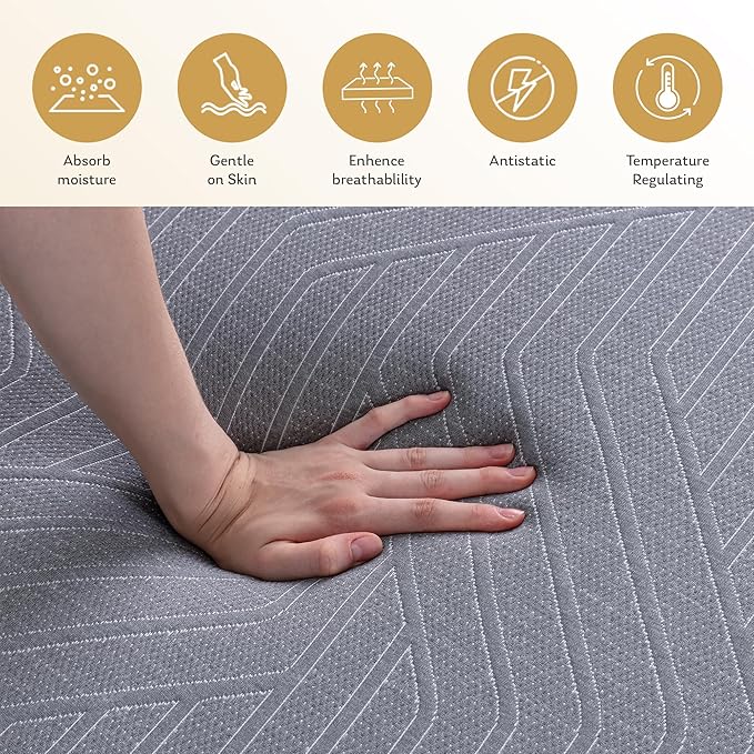 EGOHOME 12 Inch California King Mattress, Copper Gel Cooling Memory Foam Mattress for Back Pain Relief,Therapeutic Double Mattress Bed in a Box, Made in USA, CertiPUR-US Certified, 72x84x12 Black