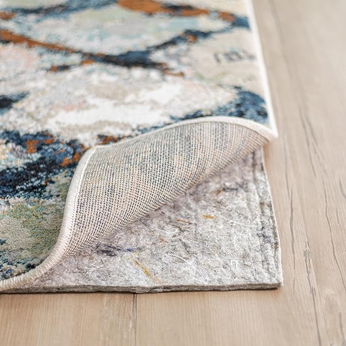 Mohawk Home 7' 8" x 10' 4" Non Slip Rug Pad Gripper 3/8 Thick Dual Surface Felt + Rubber Gripper - Safe for All Floors