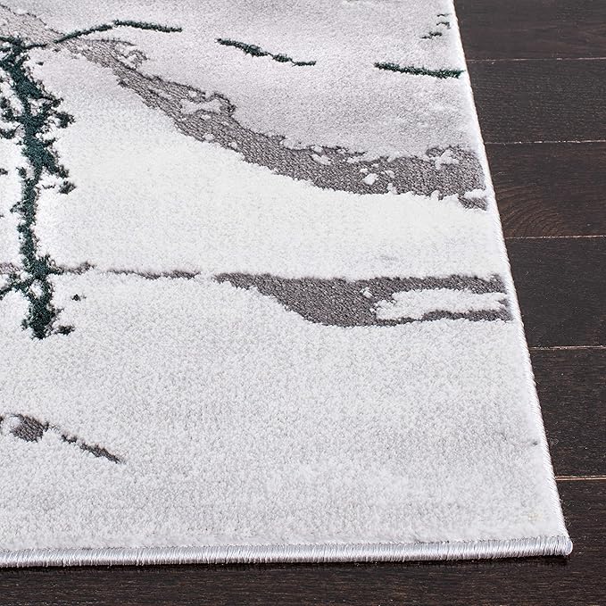 SAFAVIEH Craft Collection Area Rug - 8' x 10', Grey & Green, Modern Abstract Design, Non-Shedding & Easy Care, Ideal for High Traffic Areas in Living Room, Bedroom (CFT877Y)