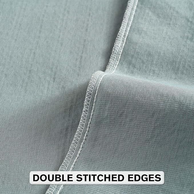 FUTEI Dusty Blue Chenille Throw Pillow Covers 22x22 Inch Set of 2,Soft Striped & Diamond Textured Cushion Cases,Modern Home Decor for Couch Living Room