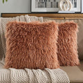 FUTEI Rust Decorative Throw Pillow Covers 18x18 Inch Set of 2,Soft Cozy Faux Fine Wool Textured Cushion Case,Modern Home Luxury Decor for Couch Bed Living Room