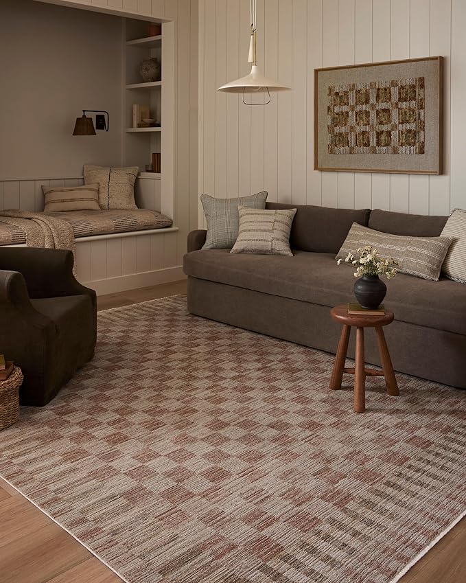 Loloi Amber Lewis Cali Collection CIL-06 Brick/Natural 9'-6" x 13', .25" Pile Height, Area Rug