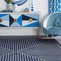 RUGGABLE x Jonathan Adler Machine Washable Modern Area Rug – Inkdrop Lapis Blue 5x7, Stain-Resistant, Non-Slip – Medium Rugs for Living Room, Bedroom, Hallway, Entryway & Office–with Cushioned Pad