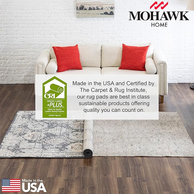 Mohawk Home 9' x 13' Non Slip Grip Rug Pad 1/4 Thick Felt + Rubber Backing - Dual Surface Safe for All Floors