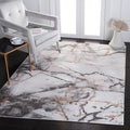 SAFAVIEH Craft Collection Area Rug - 10'6" x 14', Grey & Orange, Modern Abstract Marble Pattern Design, Non-Shedding & Easy Care, Ideal for High Traffic Areas in Living Room, Bedroom (CFT877P)