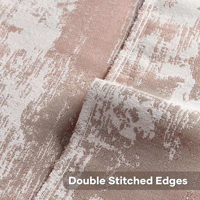 FUTEI Rust White Decorative Throw Pillow Covers 26x26 Inch Set of 2,Soft Faux Cashmere Jacquard - Textured & Cozy Euro Pillow Shams,Modern Home Decor for Couch Bed Living Room