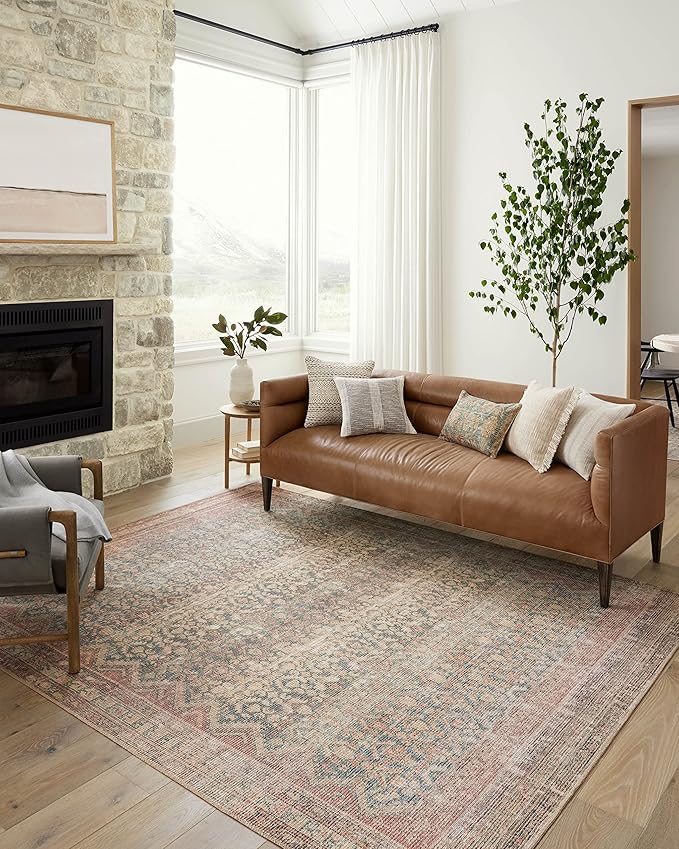 Loloi Angela Rose Aubrey Collection AUB-03 Ocean/Spice 2'-0" x 5'-0", .19" Pile Height, Accent Rug