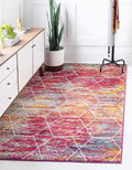 Unique Loom Trellis Frieze Collection Area Rug - Geometric (4' x 6', Multi/ Ivory)
