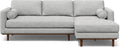 SIMPLIHOME Morrison Right Sectional Sofa in Woven-Blend Recycled Polyester Fabric, Mist Grey, 102-inches Wide, L-Shaped Couch with Right Chaise for the Living Room and Family Room