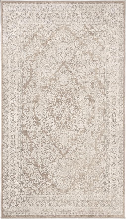 SAFAVIEH Area Rug 3x5 - Reflection Collection - Beige & Cream, Non-Shedding & Easy Cleaning, Ideal for Entryway, Living Room, Bedroom (RFT668A)
