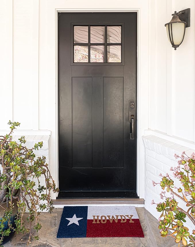 KAF Home Howdy Texas Coir Doormat with Heavy-Duty, Weather Resistant, Non-Slip PVC Backing | 17 by 30 Inches, 0.6 Inch Pile Height | Perfect for Indoor and Outdoor Use