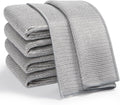 JOYMOOP Multipurpose Non-Scratch Wire Dishwashing Rag for Wet and Dry, Reusable Cleaning Cloths, Scrubbing Pads for Dishes, Glass, Stainless Steel - 5 Pack