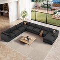 Vesgantti 204.7" Oversized Sectional Boneless Couch, Modern 9 Seater Modular Sofa with Chaise, Deep Seat Convertible Plush Corduroy Cloud Couches for Living Room, No Assembly Required, Dark Gray